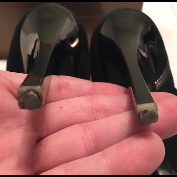 GUCCI Pixies Black Suede Platform Stiletto Heels Ankle Boots Size 39 = US 8.5-9 - Picture 7 of 13